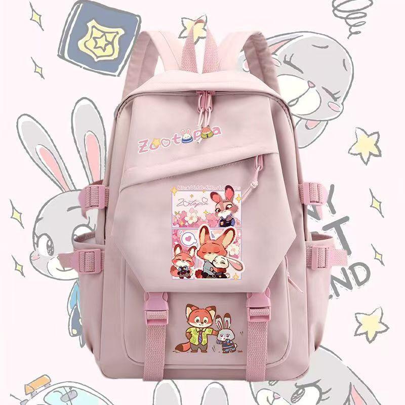 Crazy Animal City Animation Peripheral Judy Nick Fox Elementary School Bag Men'S And Women'S Casual Large Capacity Backpack