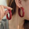 Акола Красные Простые Большие Круглые Серьги, Осенние И Зимние Легкая Роскошь Темперамент Высококлассное Ощущение Изысканная Атмосфера Серьги Женские