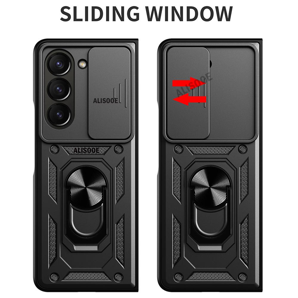 Чехол-подставка с кольцом для Samsung Galaxy Z Fold 6 5 4, защитный противоударный чехол-держатель для Samsung Z Fold 4 5 6 5G Capa