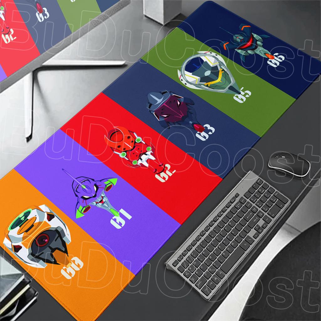 Large Computer Anime Mousepad Evangelion Laptop Office Extend Table Pad XXL E-Sports Stitch Edge Gamer Keyboard Mat for LOL CSGO