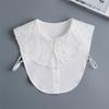 Embroidery Detachable Collar for Womens Hollow Out Floral Fake Collar Blouse Lapel False Collar Girls Decoration