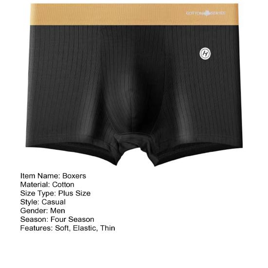 Мужские тонкие боксеры, бесшовные мягкие контрастные цвета, хлопковые трусы со средней талией, U-образные выпуклые полосатые мягкие эластичные быстросохнущие влагоотводящие мужские трусы большого размера больших размеров