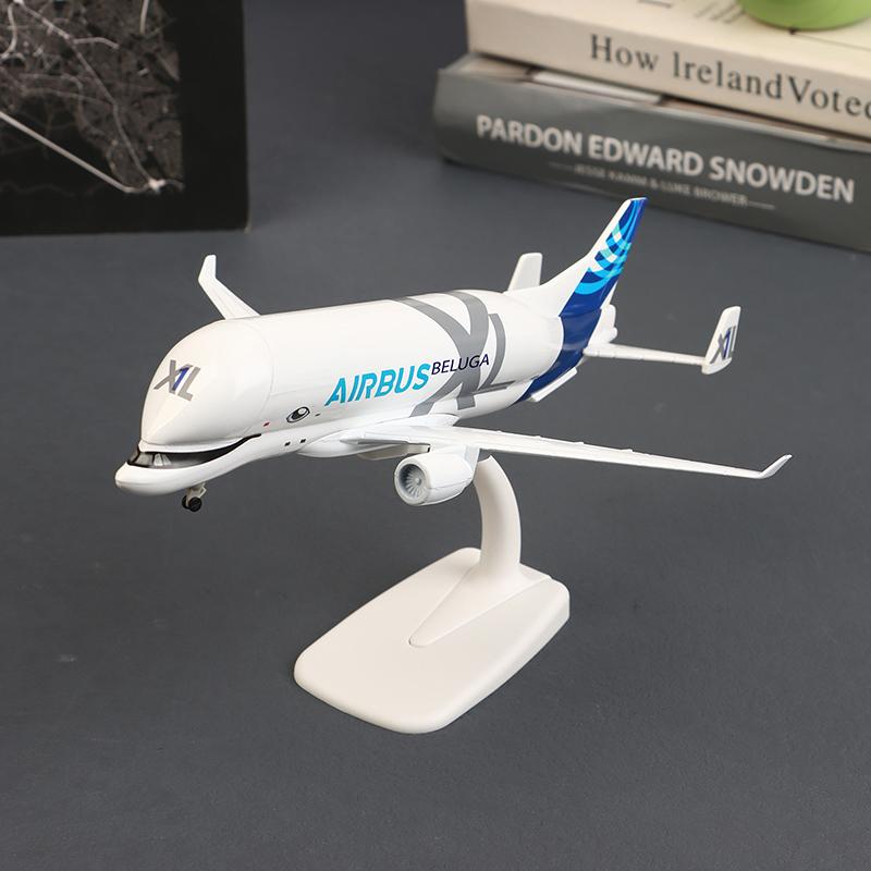 20 см Белый кит Транспортный самолет A300-600 Beluga Airlines Модель самолета Транспорт Белуга Литье из сплава Самолет Игрушка Модель
