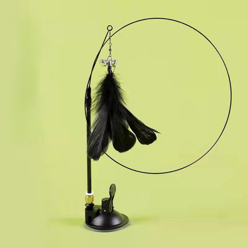 Интерактивная игрушка для кошек Handfree Cat Stick Играющий котенок Играющий тизер Палочка Игрушка на присоске Птица/перо Кошачья палочка Товары для домашних животных