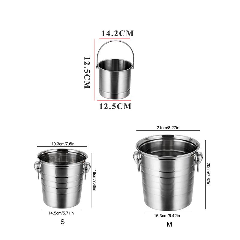 Ведро для охлаждения вина и пива из нержавеющей стали, ведро для шампанского, вина, пива, льдогенератор для KTV-бара, кухонная утварь для вечеринок, аксессуары для бара