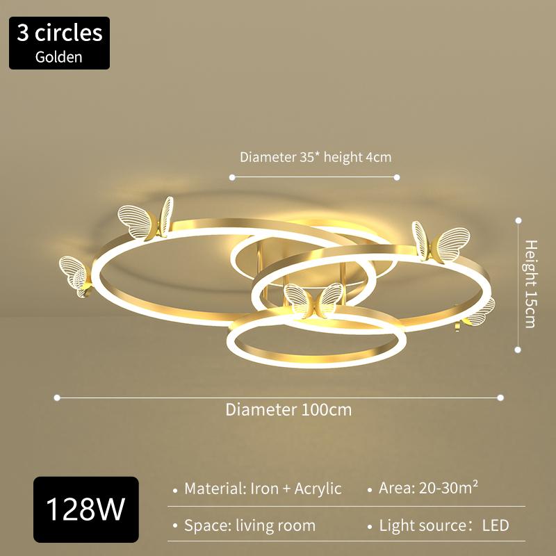 Modern Simple Luxury Butterfly LED Ceiling Lamp Super Bright Household Light for Living Room Fashion Luxurious Atmosphere