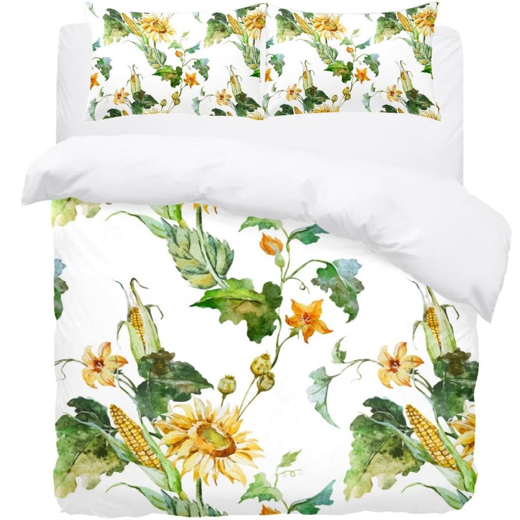 3D Комплект постельного белья с кукурузой 3 предмета для детей, мальчиков, девочек, наволочка с принтом акварельной кукурузы, ботанический полиэстеровый комплект пододеяльника