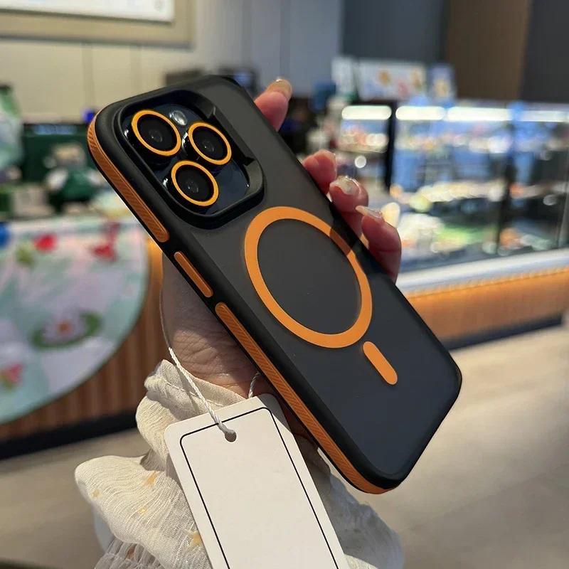 Чехол для iPhone 16 Pro max, роскошный цветной чехол Magsafe для iPhone 15 14 13 12 11 Pro Max Plus, полупрозрачный магнитный чехол