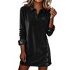 Womens Velvet Sequin Dresses Long Sleeve V Neck Collared Wedding Guest Dress Formal Cocktail Prom Party Dress