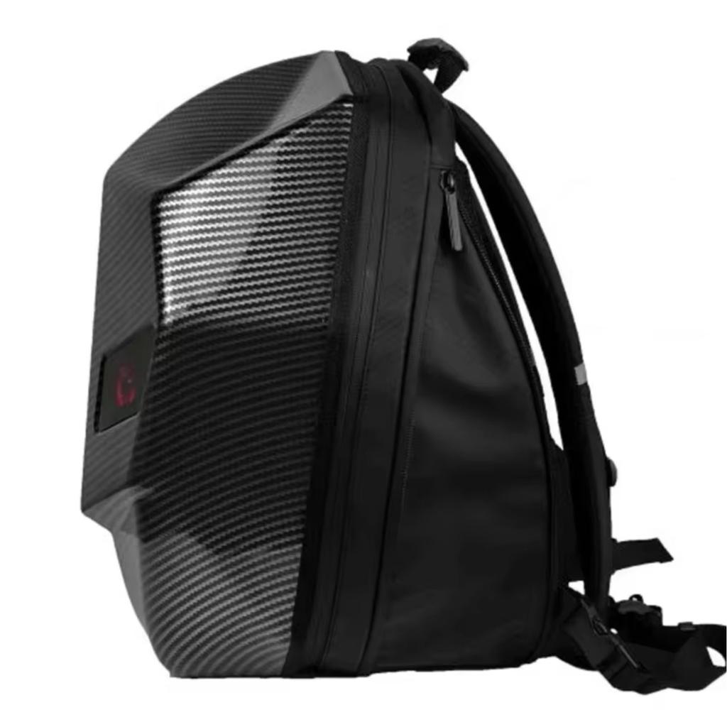 Мотоциклетный рюкзак со светодиодным программируемым экраном, текстура углеродного волокна, водонепроницаемый, жесткий корпус, для шлема