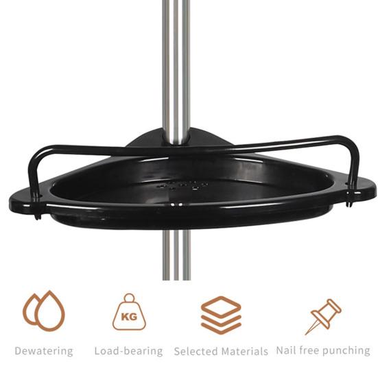 Угловая душевая кабина с антикоррозийным покрытием, простая установка, четырехъярусная регулируемая по высоте душевая кабина, стеллаж для хранения