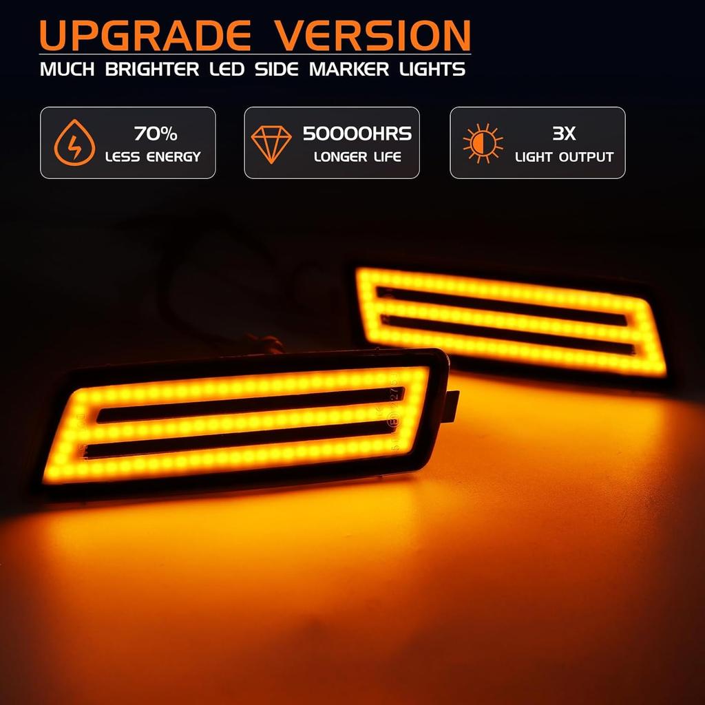 Smoked Lens Amber Full LED Front Side Marker Light for Volkswagen 2006-2009 MK5 Golf GTI Rabbit 2005-2010 Jetta 2008 R32