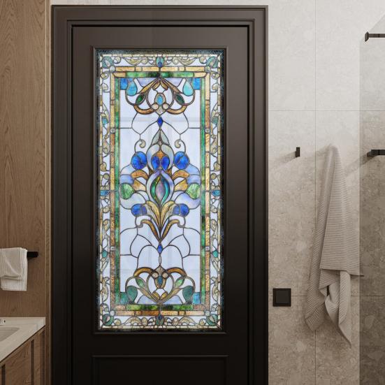 Пленка для конфиденциальности Yousheng, винтажный стиль витража, статическая пленка для окон, декоративная наклейка на стекло для шкафа, ванной комнаты, кухни, дверной панели