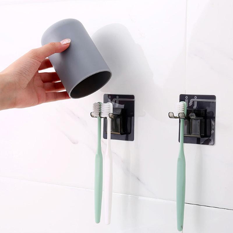 Креативный держатель для зубных щеток Простой стакан для воды Держатель для хранения зубных щеток Настенный Стойка для чашек для полоскания рта для ванной