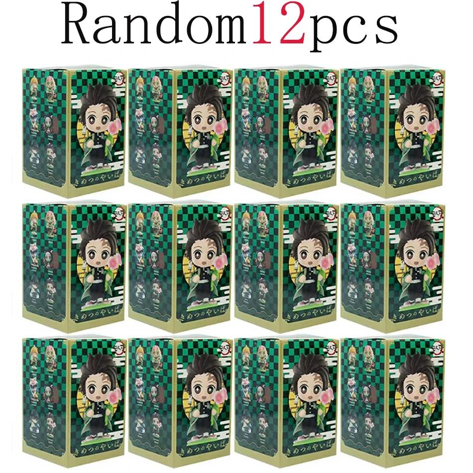 Demon Slayer Kimetsu no Yaiba Q Version Figure Blind Box Set 12 Styles Anime Character Collectible Model Doll Gift
