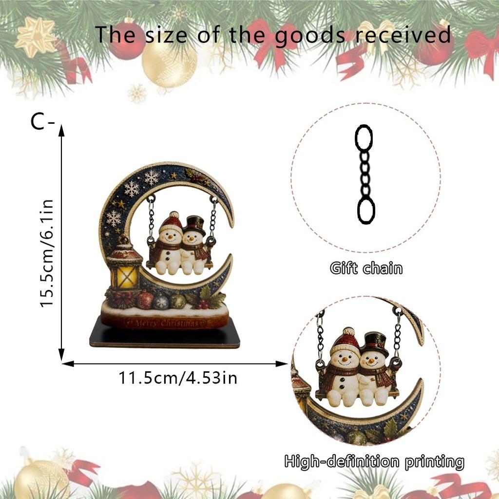 Christmas Tabletop Decor Festive Christmas Wooden Ornament Wooden Christmas Decor Multiple Design Holiday Table Decor For Desk