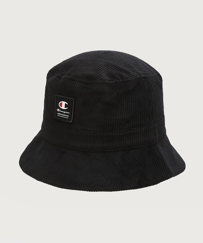 CHAMPION Label Patch Corduroy Bucket Hat Black