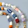 Новая женская сумка, аксессуар, красочные деревянные смоляные бусины, браслет ручной работы, чехол для телефона, ремешок, женская сменная сумка, ручка-цепочка