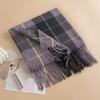 Winter New Plaid Scarf Printed Tassel Imitation Cashmere Scarf Fashionable Sweet Shawl Mid Length Thick Warm Scarf