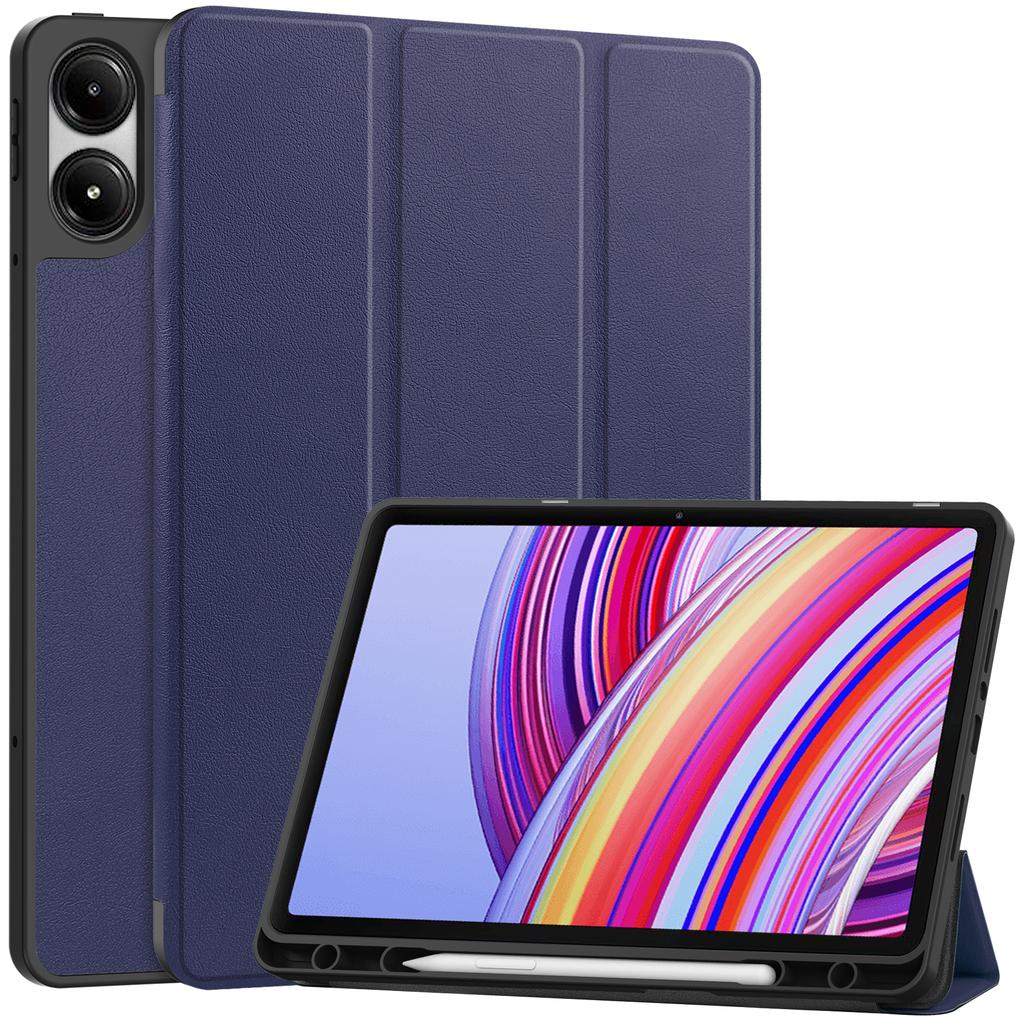 Чехол для планшета Xiaomi Redmi Pad Pro/Redmi Pad Pro 5G/Poco Pad 4G, трехскладная подставка, кожаный чехол со слотом для стилуса