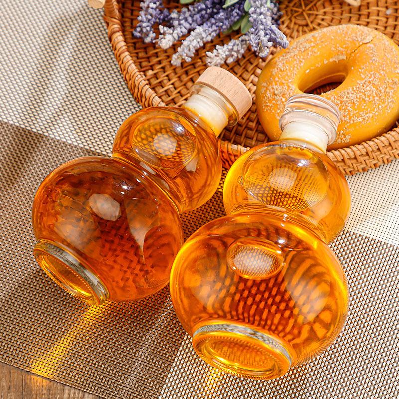 Прозрачная бутылка для вина из высокоборосиликатного стекла в форме тыквы, термостойкое стекло, пустая бутылка с крышкой, бутылка для молочного чая, для холодного заваривания