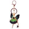 Металлический брелок для ключей в виде балерины, циркон, кольцо для ключей автомобиля, роскошный кулон со стразами для девочки, женский