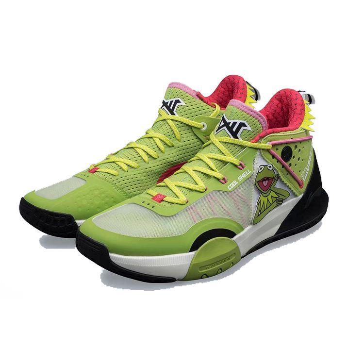 Li Ning The Muppets X  Disney Collaboration All Day 6 V2 Kermit Basketball Shoes Men Sneaker Blue Yellow ABPR029-5