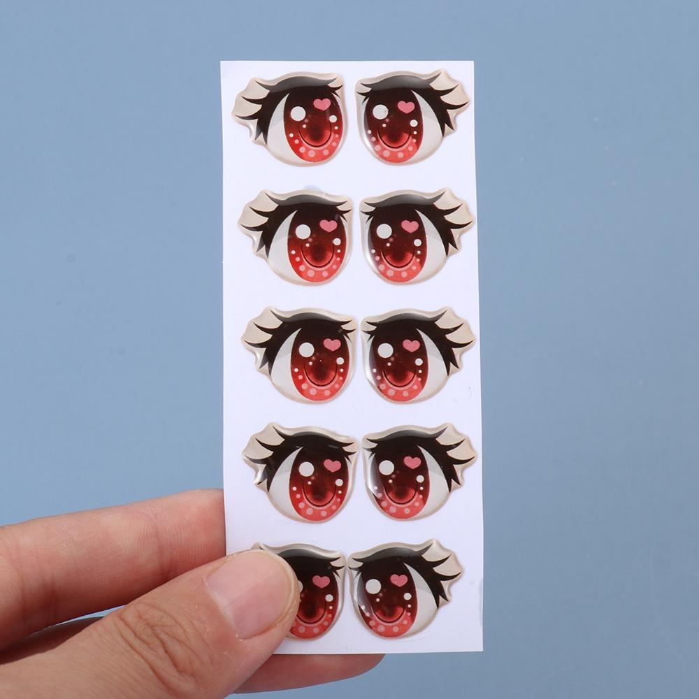 Toys DIY Doll Accessories Love Cute Sticker Face Organ Paster Clay Decals Cartoon Eyes Stickers