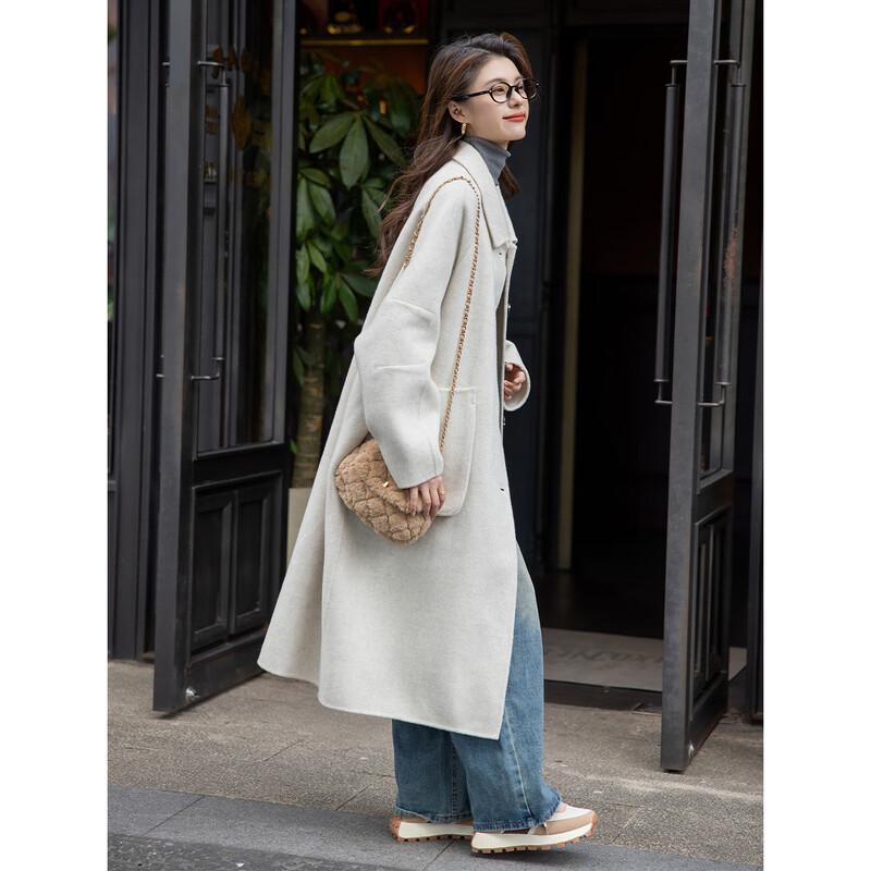 MOCARNA Women's Elegant Long Wool Blend Coat