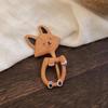 Cute Animal Sweater Pin Kangaroo Kitty Scarf Buckle Exquisite Wooden Brooch  Party
