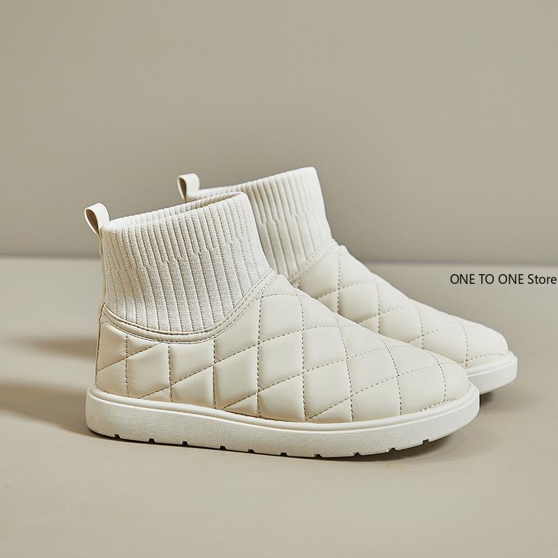 Fashion Snow Boots Women's Velvet Thickening 2024 New Winter Fashion Short-tube Slip-on Warm Bread Cotton Shoes Winter Boots