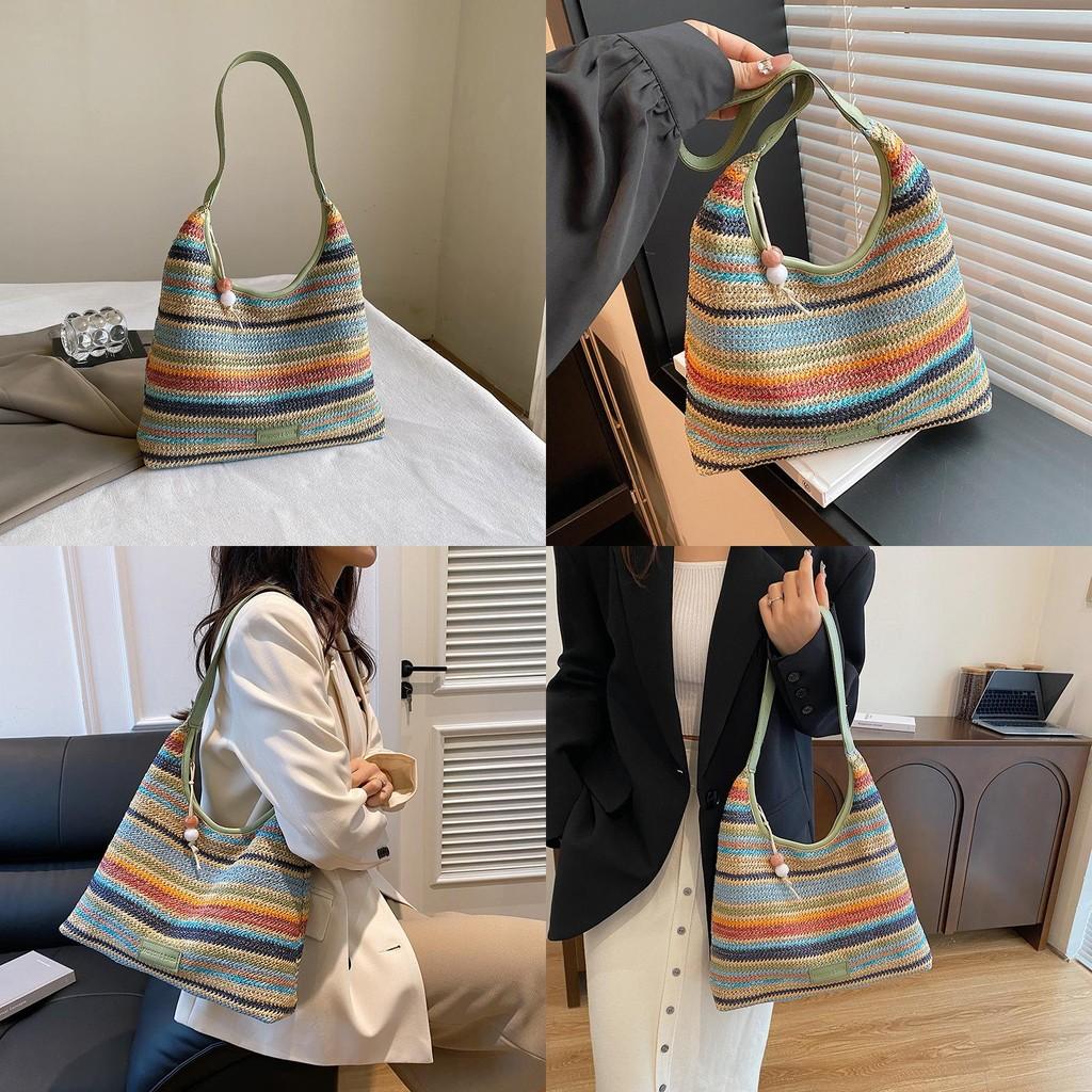 Красочная модная сумка-тоут большой вместимости для женщин, идеально подходящая для пляжного отдыха