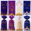 50pcs Eid Mubarak Candy Bags Cellophane Muslim Castle Moon Goody Treat Bags Ramadan Eid Gift Bags for Party Favor Supplies