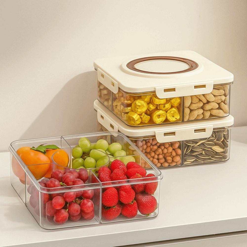 Контейнер для хранения с отделениями для сохранения свежести Герметичные контейнеры для закусок Коробка для хранения приправ Холодильник