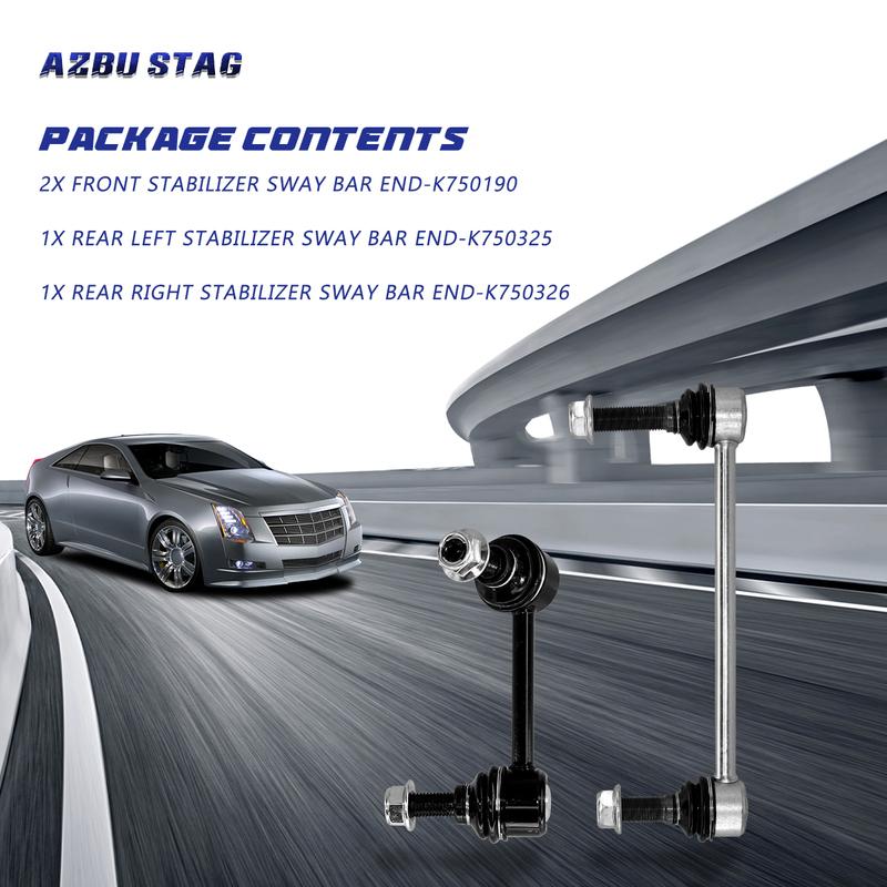 AzbuStag 4Pcs Front Rear Sway Bar Link Suspension Set for Cadillac CTS 2008 2009 2010 2011 2012 2013 2014 2015
