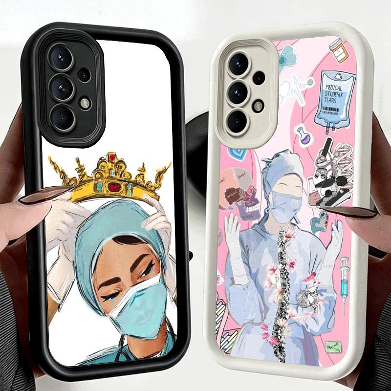 Phone Case for Samsung Galaxy A17 A16 A15 A14 A13 Doctor Nurse Cartoon A56 A36 A26 A55 A35 A25 A54 A34 A24 A53 A33 A23 A07 A06