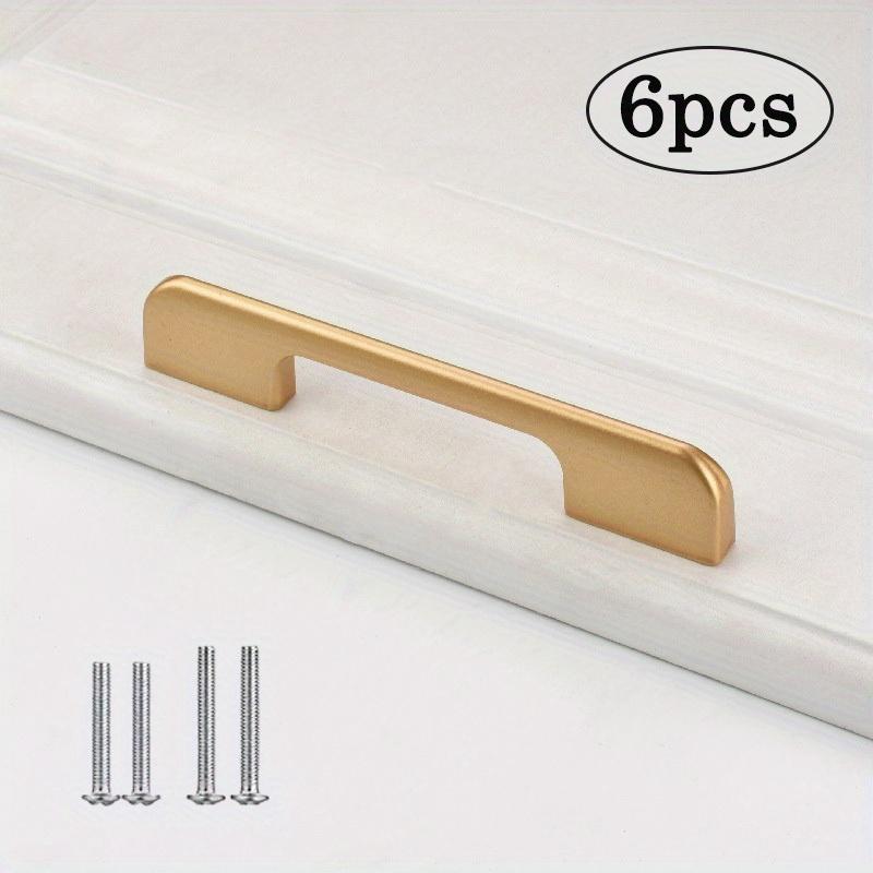 6 шт. Ручки для шкафов из алюминиевого сплава, песочно-золотые, ручки для шкафов и ящиков, мебельная фурнитура с крепежными винтами