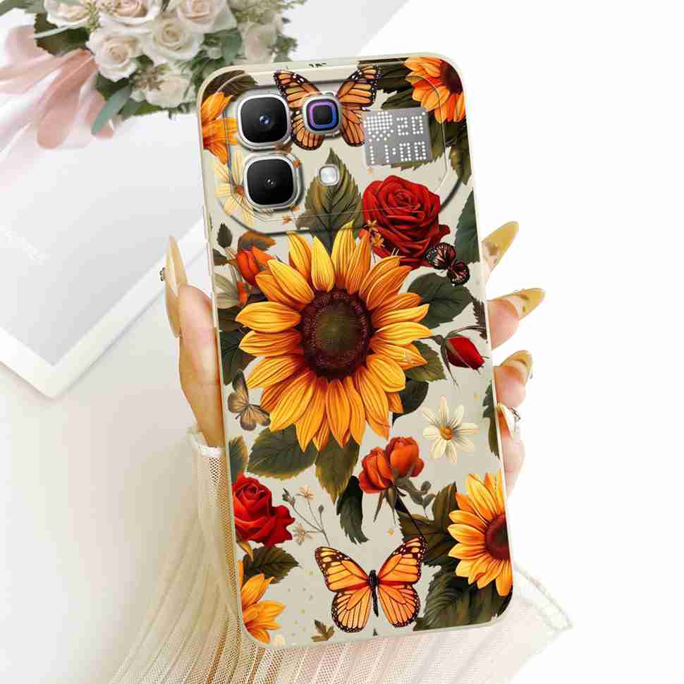 New For Infinix Note 60 Pro 5G X6878 Case Paint Cat Flowers Silicone Cover For Infinix Note 60 5G 6.78" X6879 Phone Cases Bumper