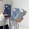 Кожаный ремешок на запястье Кольцо Кошелек Держатель для карт Чехол для телефона для IPhone 17 Air 16E 15 Plus 14 13 12 11 Pro Max Чехол через плечо