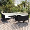 Day and Night - Day and Night Garden Furniture Set 12 Pieces Black Synthetic Rattan Cushions