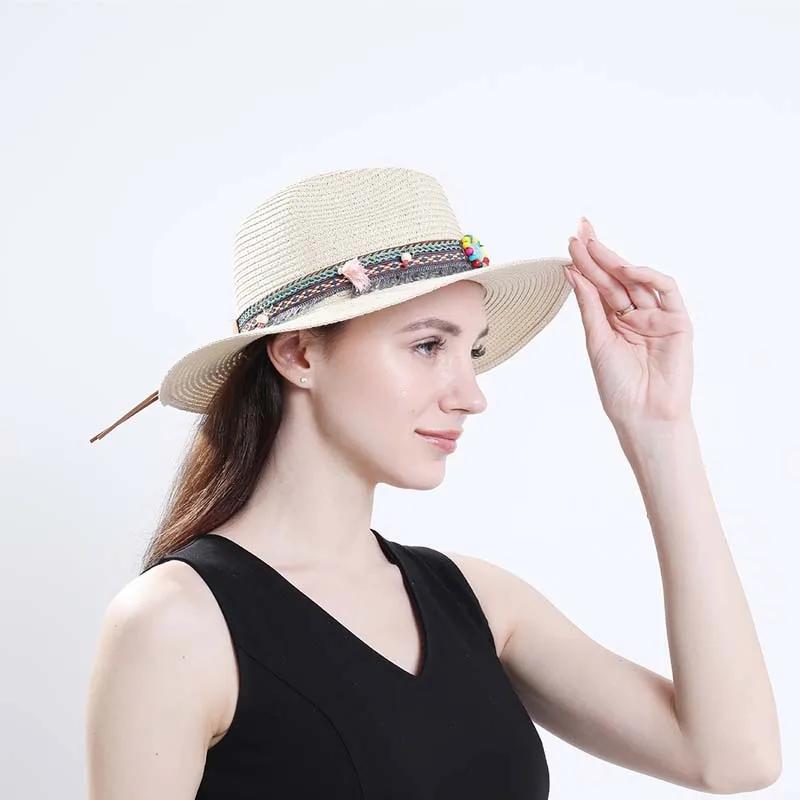 Summer Women's Men's Sun Hat Western Cowboy Gentleman Jazz Sunscreen Handmade Straw Hats