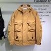 Autumn Workwear Jacket Men's Versatile Trendy Fashion Handsome Outdoor Windproof Multi-Pocket Hooded Jacket