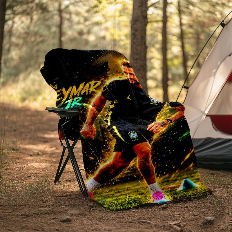 1pc Neymar17 Theme Blanket - Digital Print, Polyester, Cozy for All Seasons, Perfect for Outdoor, and Travel