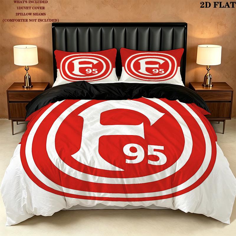 Frankfurt Football Pattern Bedding Quilt Set Quilt Cover Pillowcase Home Birthday Gift(1 * duvet cover + 2 * pillowcase, without core)