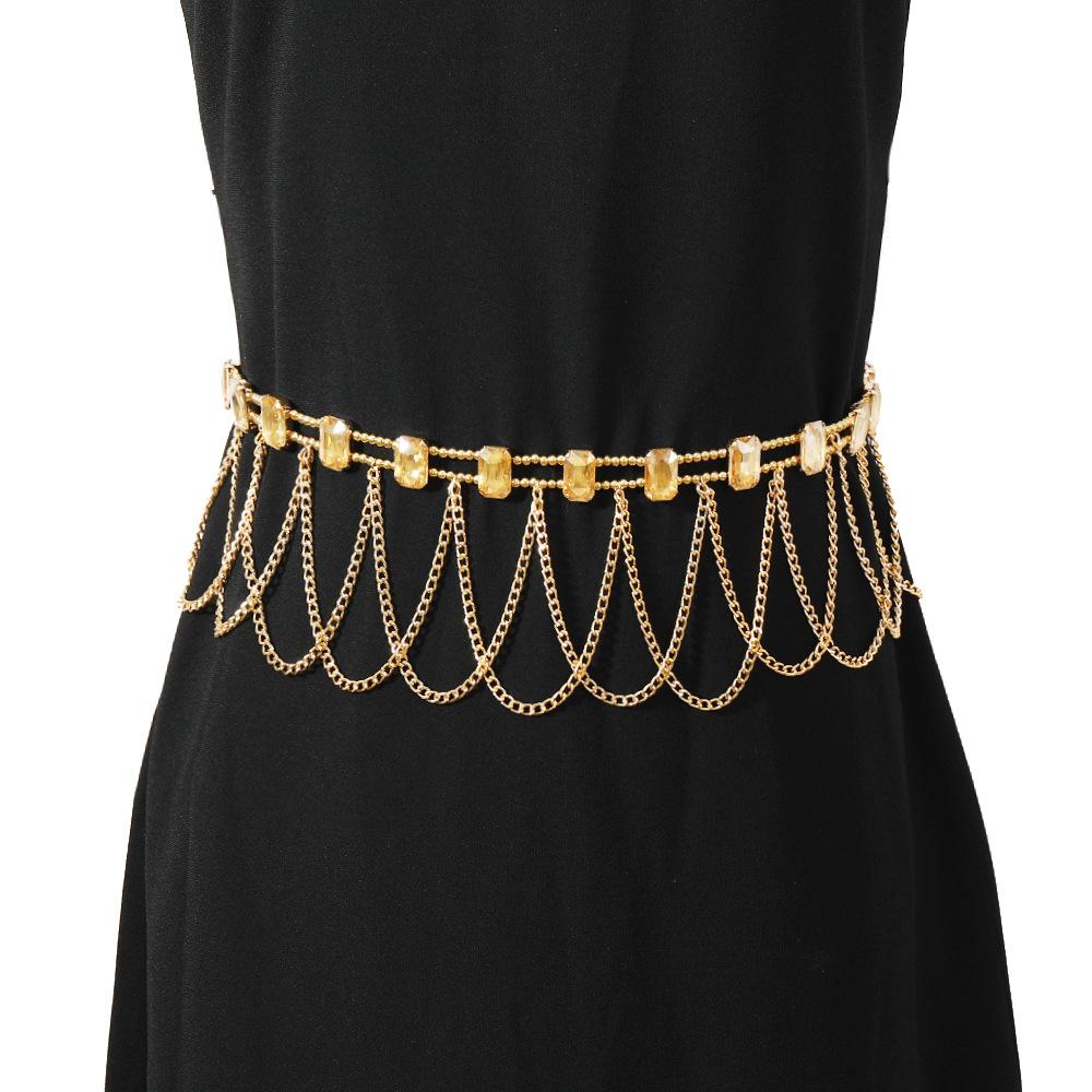 Tassel Waist Chain, Exotic Multi-Layer Diamond Waist Chain, Dance Performance Accessories