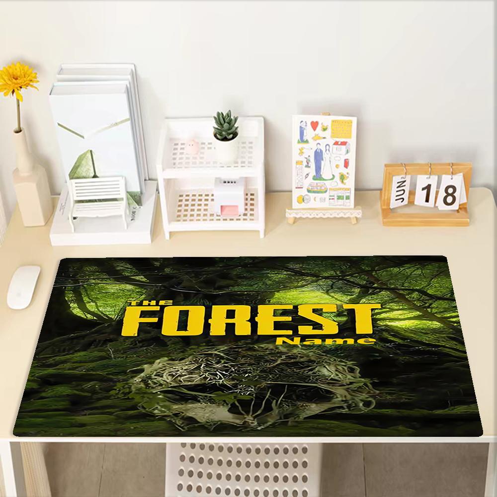 Custom Name The Forest Theme Mouse Pad, Non Slip Rubber Base, Multifunctional Office & Home Decor, Perfect for Workspace Personalization.