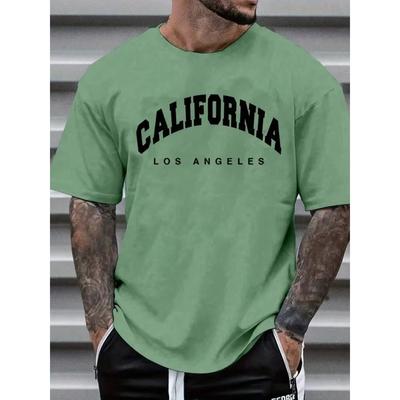 Мужская свободная футболка с 3D принтом букв California, уличная мода, мужской топ с коротким рукавом, летняя повседневная мужская футболка