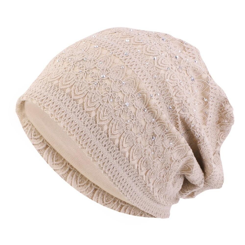 Rhinestone Slouchy Beanie Lace Chemo Headwear Gifts Stretch Turban Daily Wear