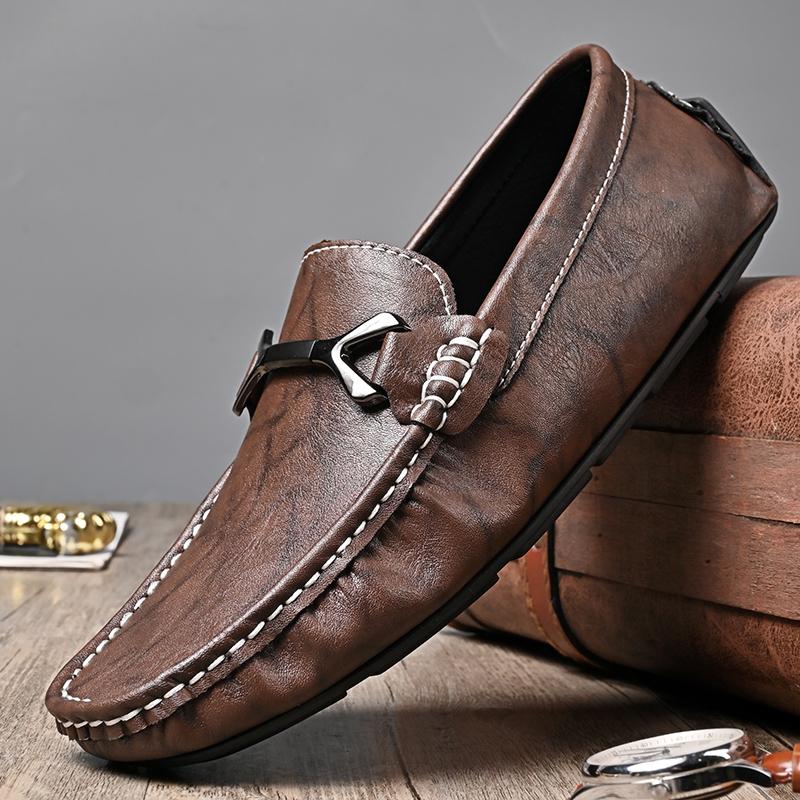 Summer Comfy Leather Mens Casual Shoes Classic Slip On Designer Loafers Business Driving Shoes Formal Mocassin Men Walking Shoes