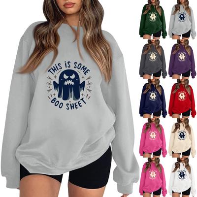 Женская модная повседневная толстовка с капюшоном с длинным рукавом и принтом Хэллоуина